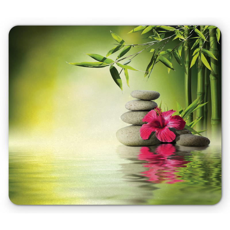 Stones Bamboo Leaves Mouse Pad