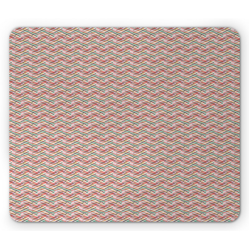 Sketchy Aligned Zigzags Art Mouse Pad