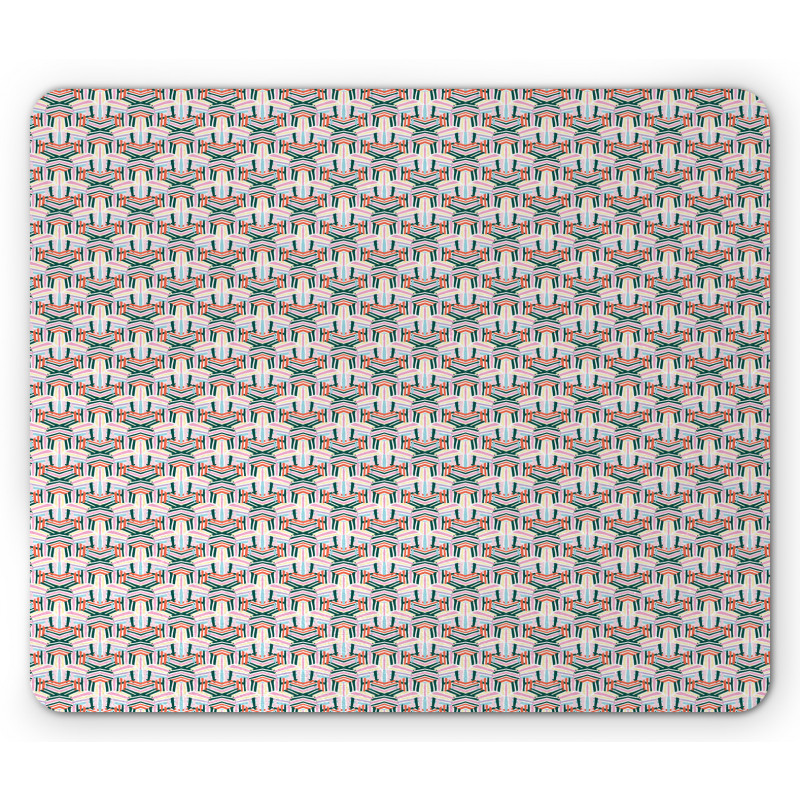 Striped Circles Art Graphic Mouse Pad