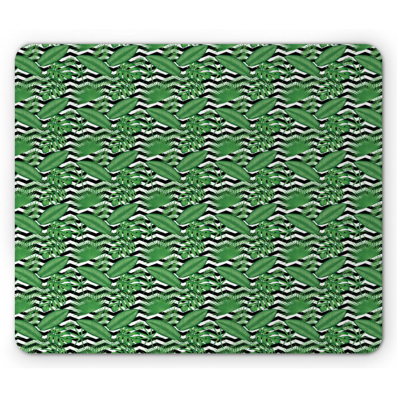 Leaves on Zigzags Mouse Pad