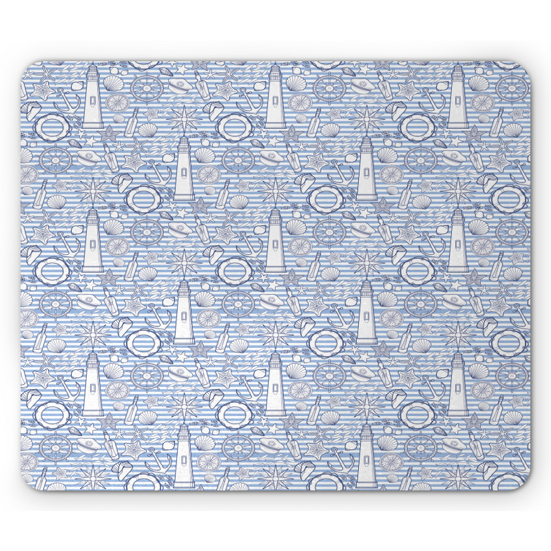 Nautical Ocean Fish Mouse Pad