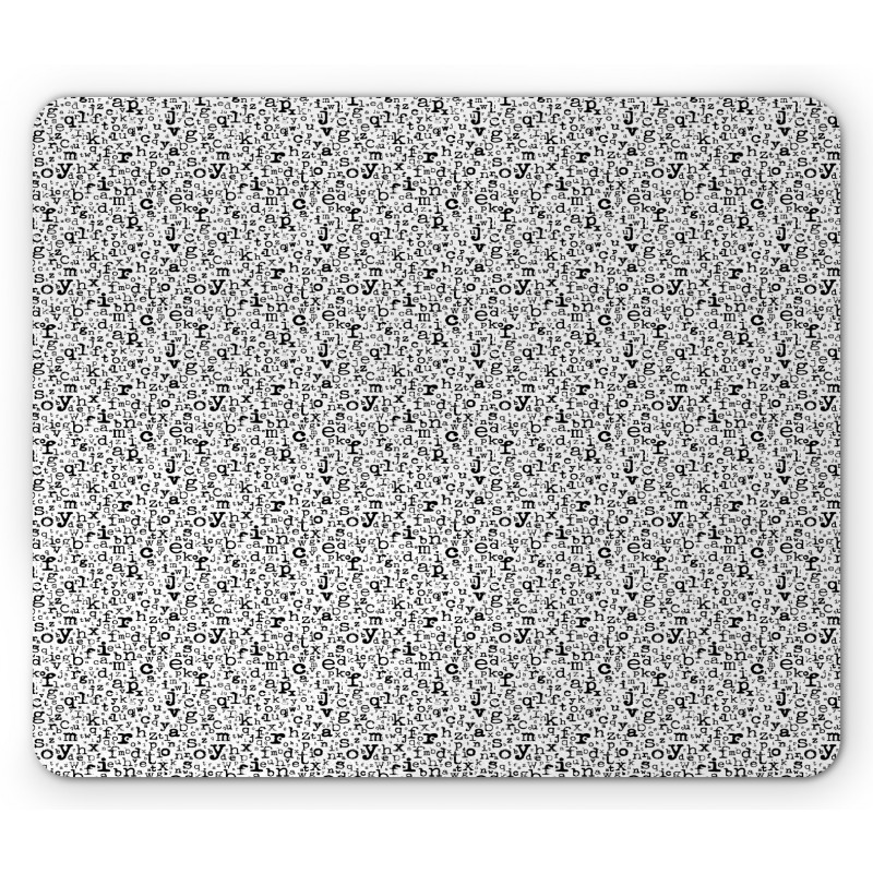 Monochrome Letters Design Mouse Pad