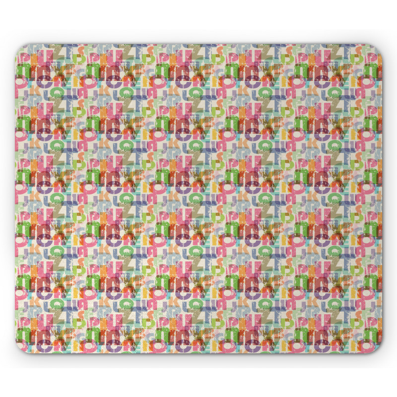 Energetic ABC Silhouettes Mouse Pad