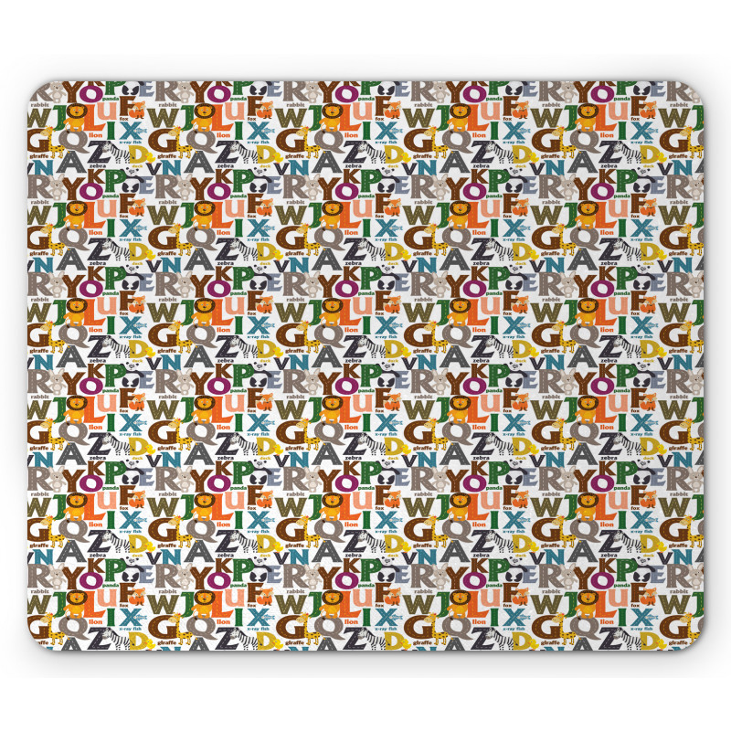 Colorful Animals Initials Mouse Pad