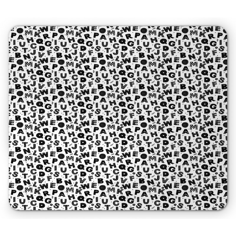 Monochrome Floral Details Mouse Pad