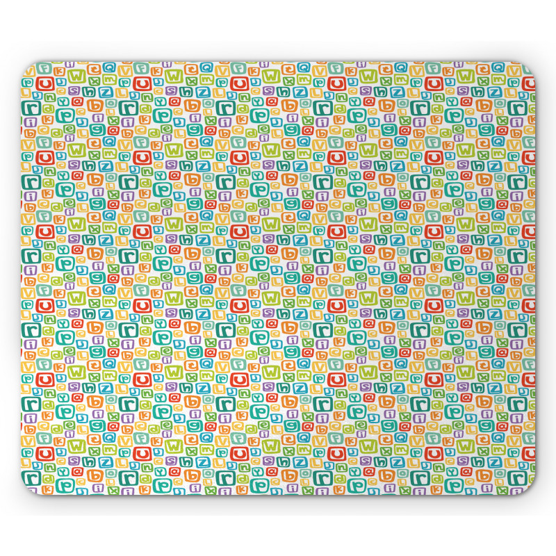 Irregular Letter Squares Mouse Pad