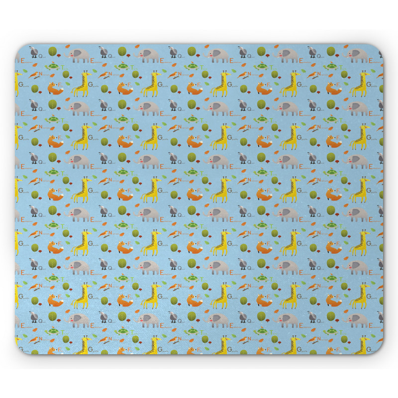 Animals with Letters Mouse Pad