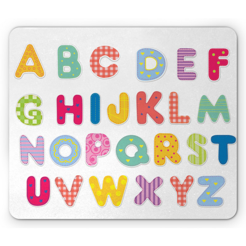 Colorful Printed Letters Mouse Pad