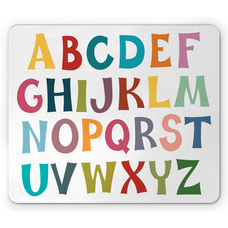 Basic Colorful Letters Mouse Pad