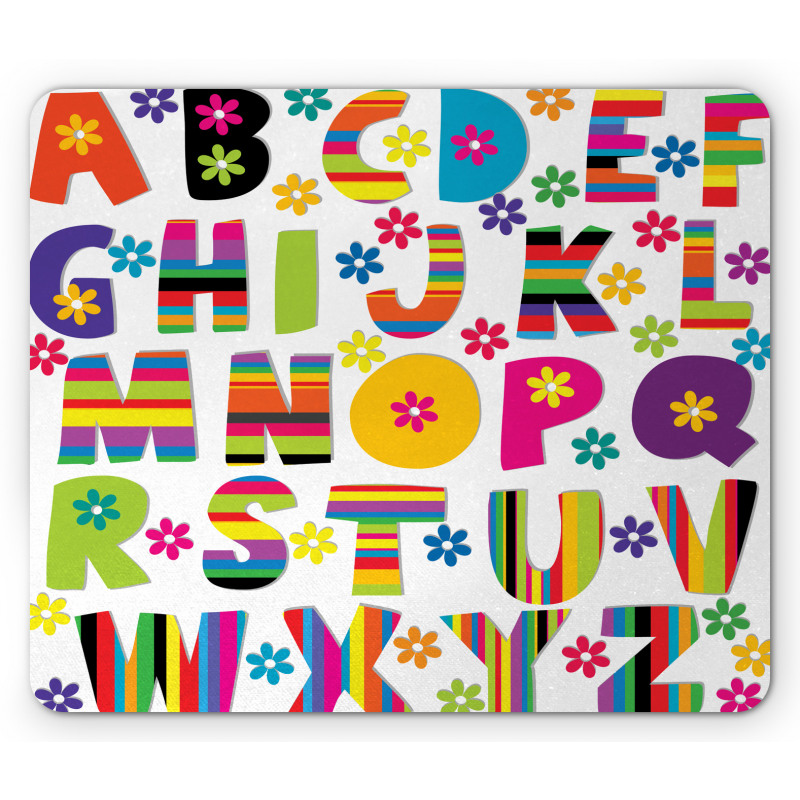 Floral Educational Letters Mouse Pad