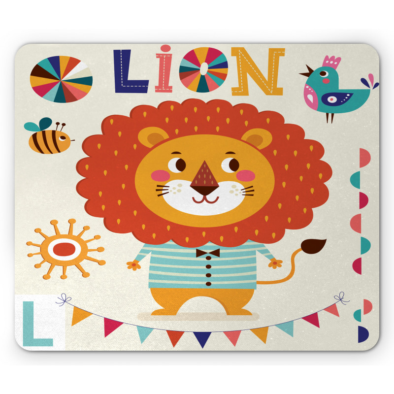 Cartoon Letters Lion for L Mouse Pad