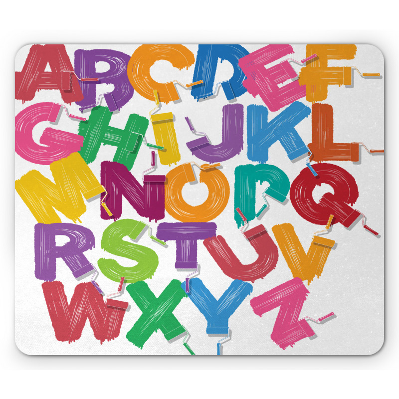 Gouache Brush Letters Mouse Pad