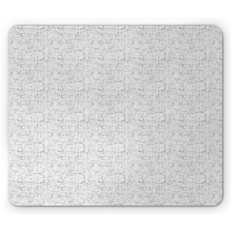 Retro Grunge ABC Letters Mouse Pad