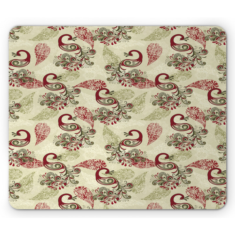 Peacocks and Snowflakes Mouse Pad