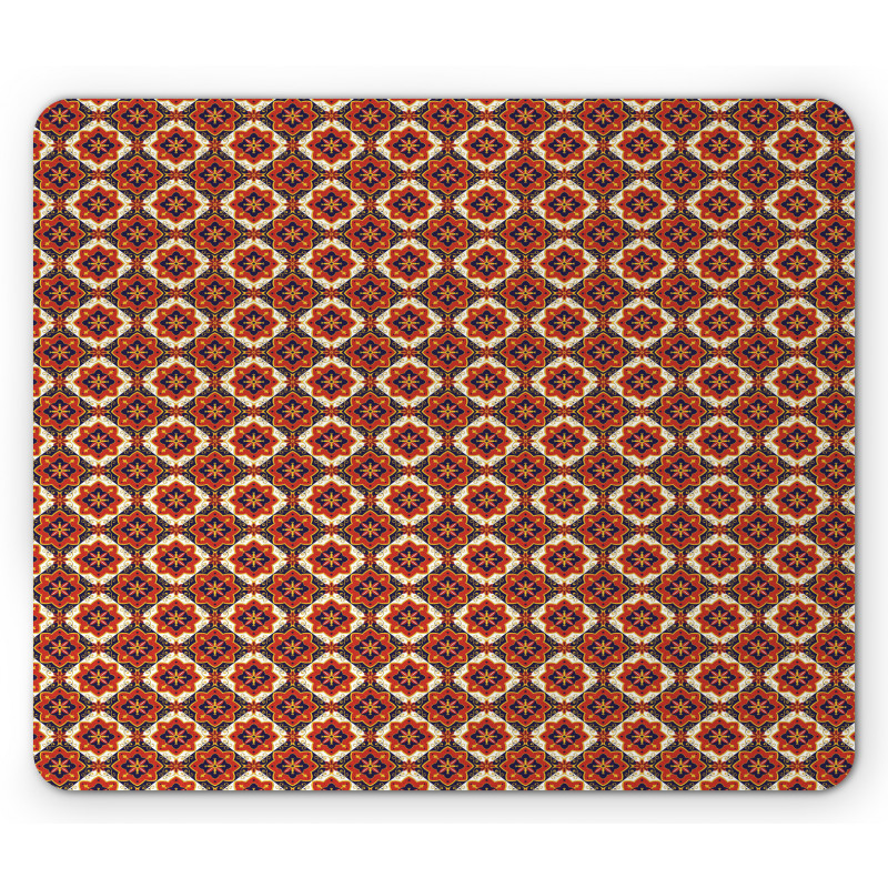 Azulejo Floral Motif Mouse Pad