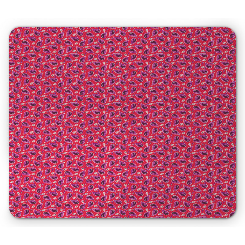 Floral Folk Art on Stripes Mouse Pad