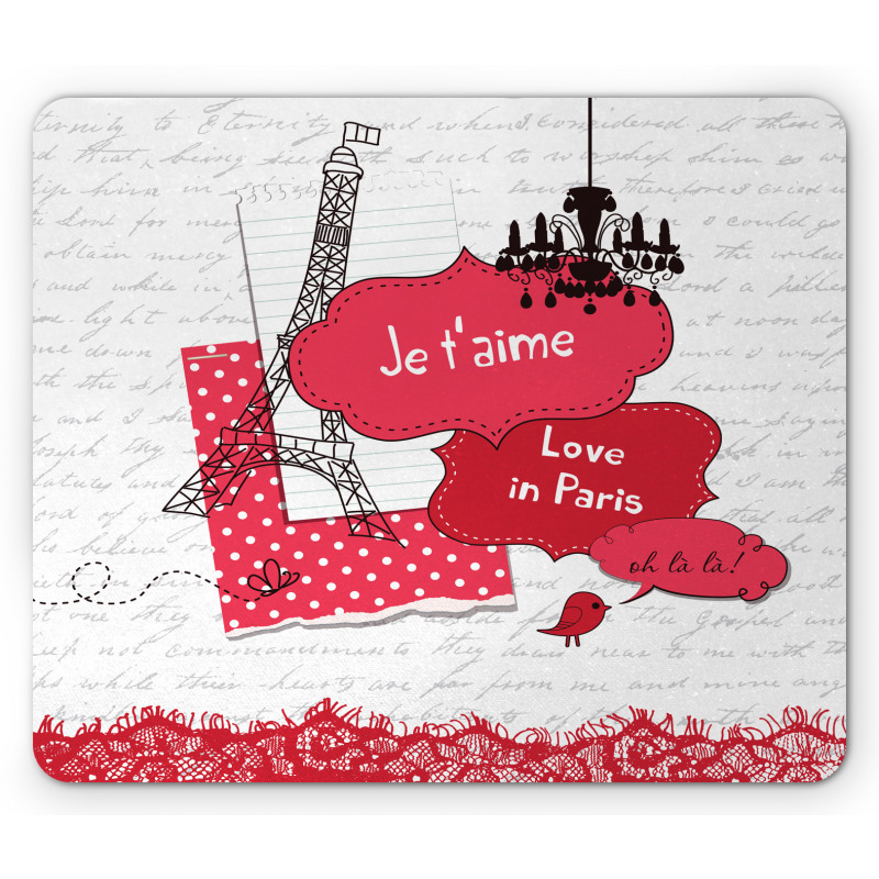 Je T'aime in Paris Mouse Pad