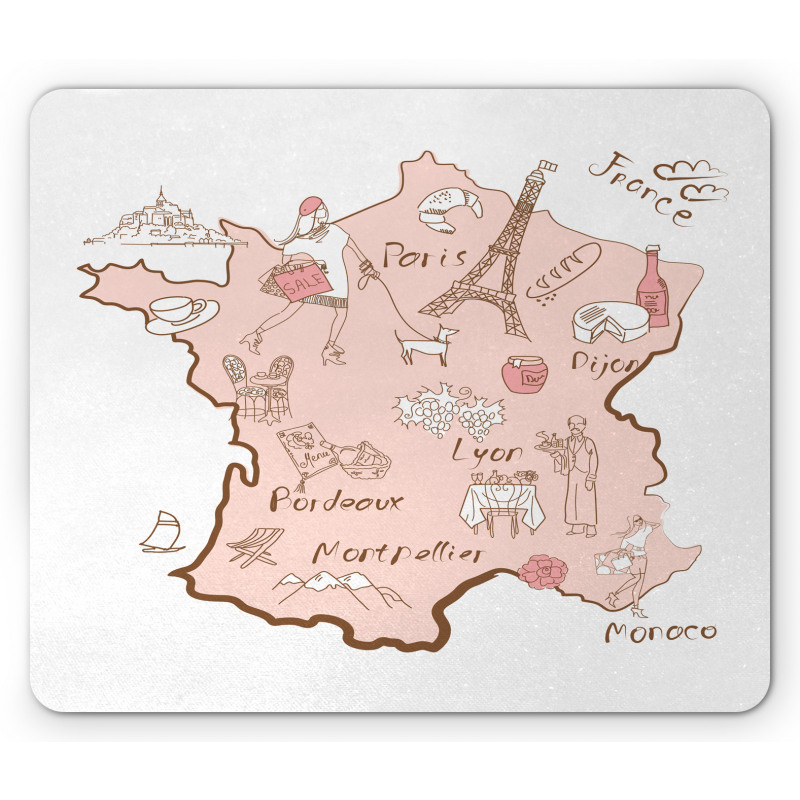 Typography Map Mouse Pad