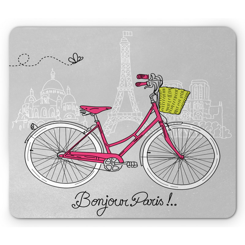 Bonjour Paris Bicycle Mouse Pad