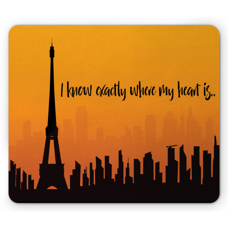 City Skyline Lettering Mouse Pad