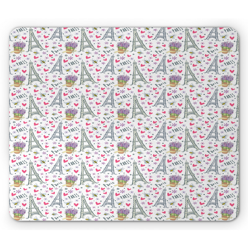 Romantic Doodle Items Mouse Pad