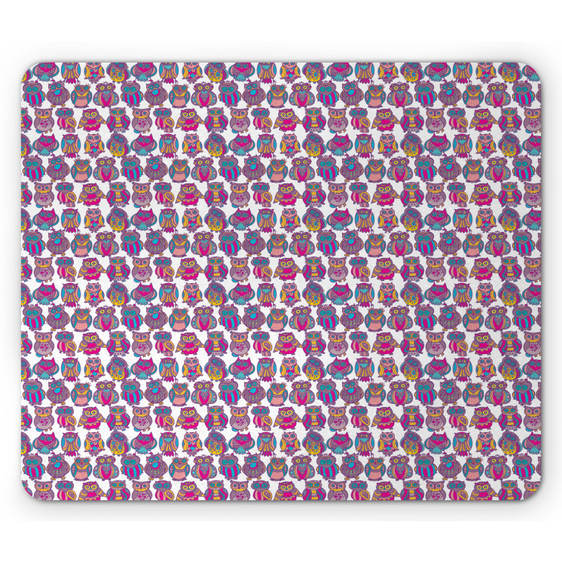 Colorful Childish Birds Mouse Pad