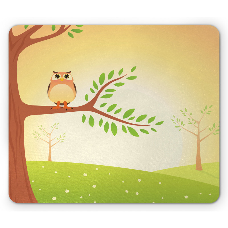 Wise Bird Cartoon Art Mouse Pad