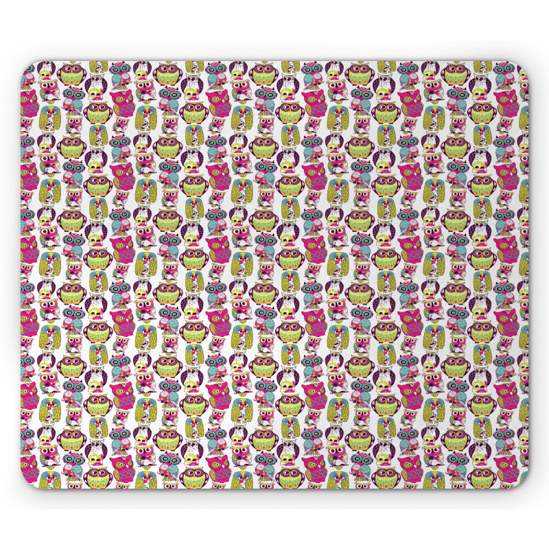 Colorful Floral Motifs Mouse Pad