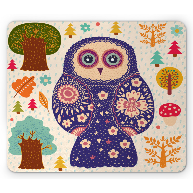 Birdie and Autumn Botany Mouse Pad