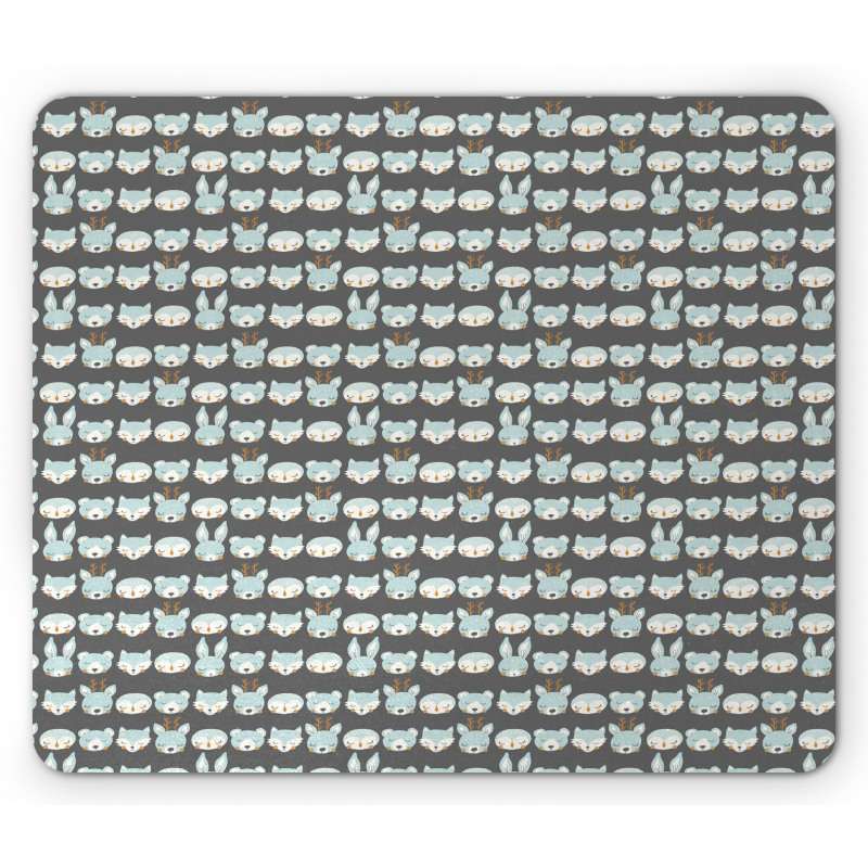 Wild Forest Animal Heads Mouse Pad