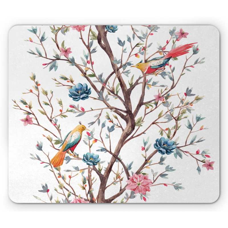 Tree with Birds Mouse Pad