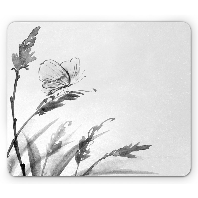 Butterfly on Plant Mouse Pad