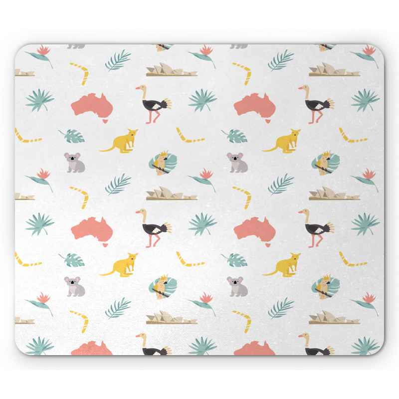 Animals Map and Foliage Mouse Pad