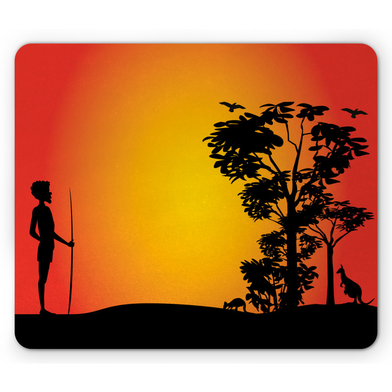 Hunting Man and Tree Mouse Pad