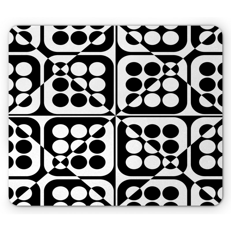 Monotone Squares and Dots Mouse Pad