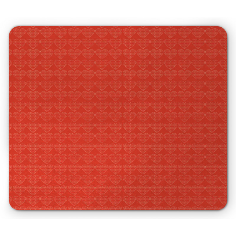 Vibrant Heart Shaped Blocks Mouse Pad