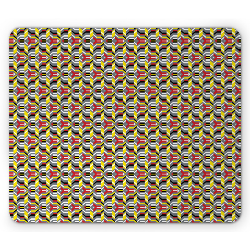 Modern Stripes and Shapes Mouse Pad