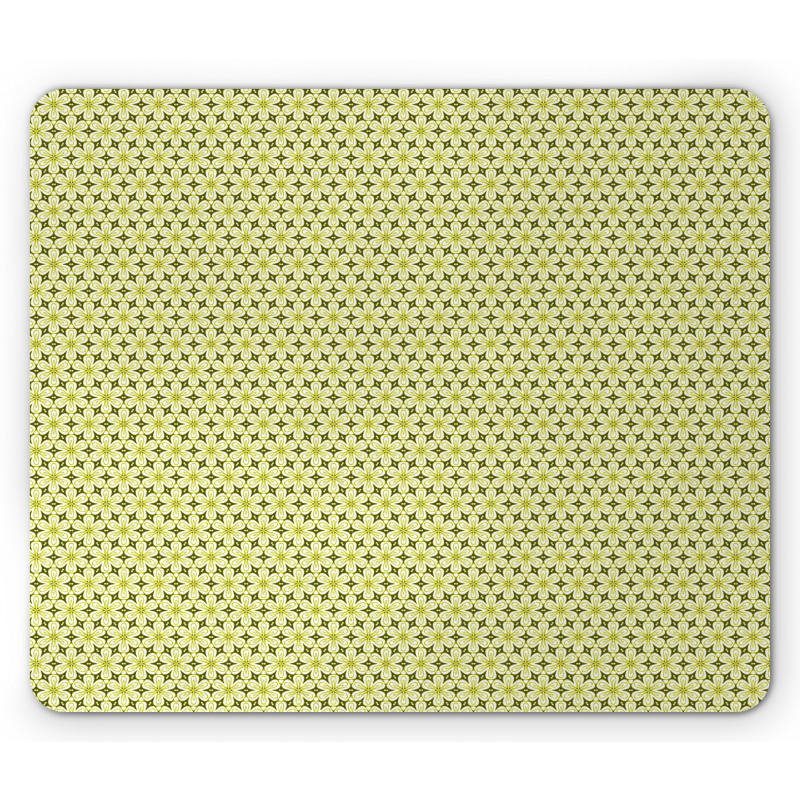 Monotone Flowers Mouse Pad