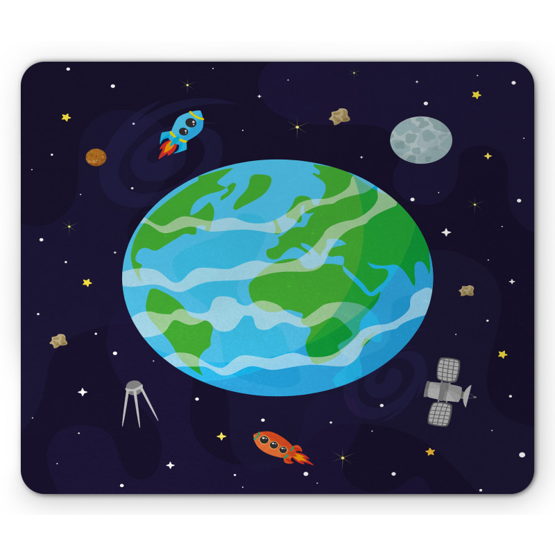 Celestial Cartoon Earth Mouse Pad