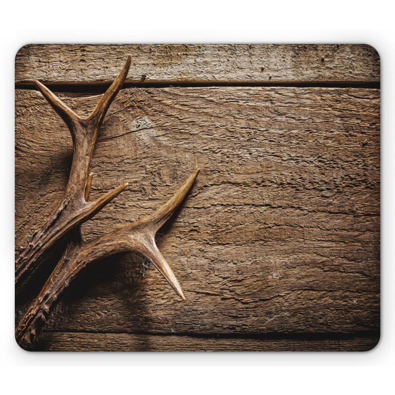 Wooden Deer Rustic Antler Mouse Pad