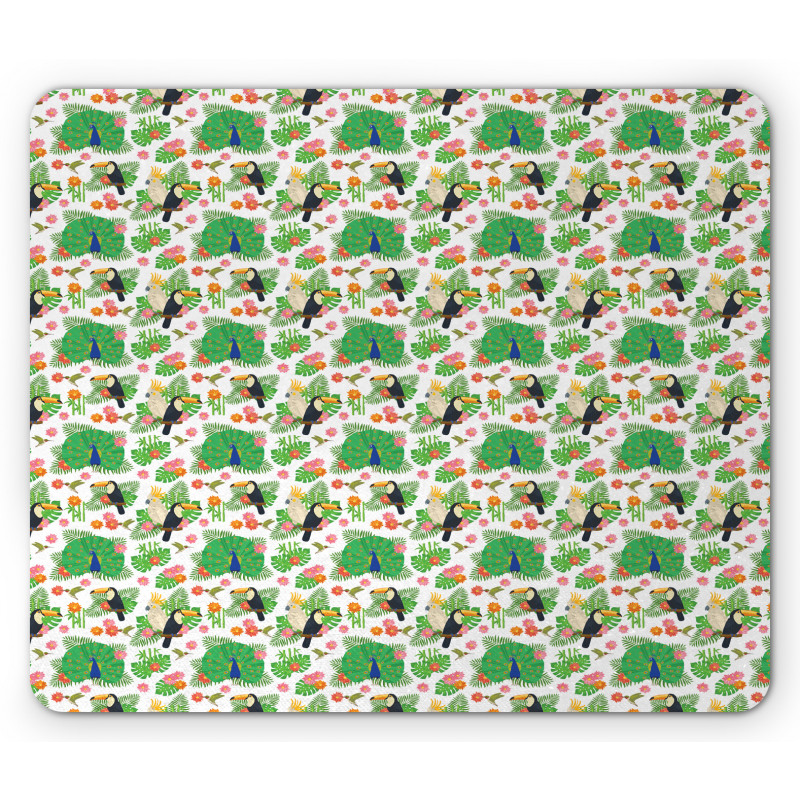 Cartoon Exotic Bird Breeds Mouse Pad