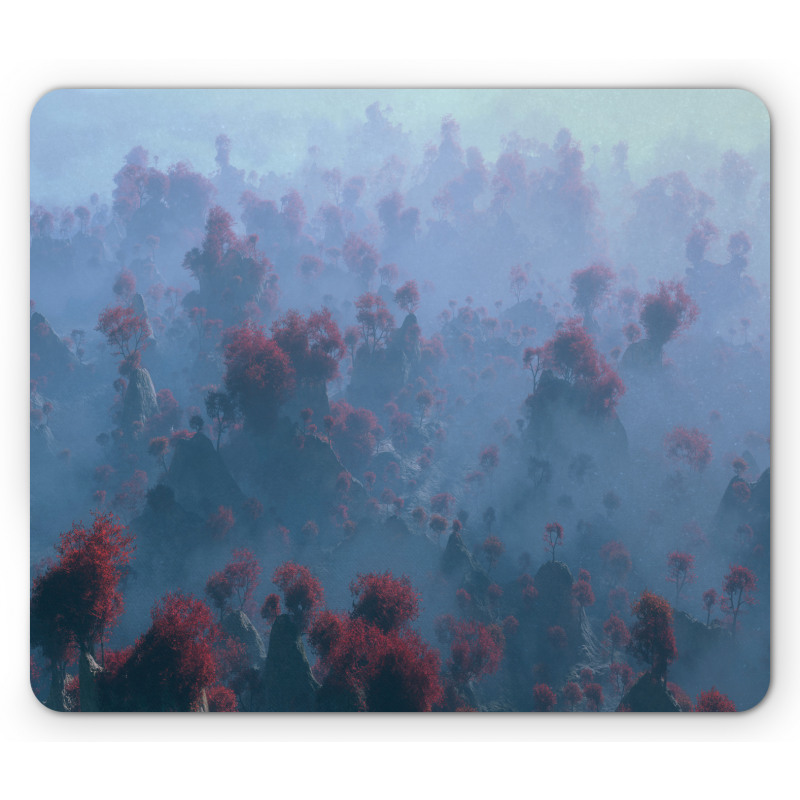 Autumn Trees in Mist Mouse Pad