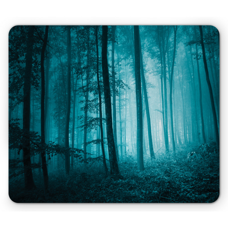 Foggy Dark Country Forest Mouse Pad