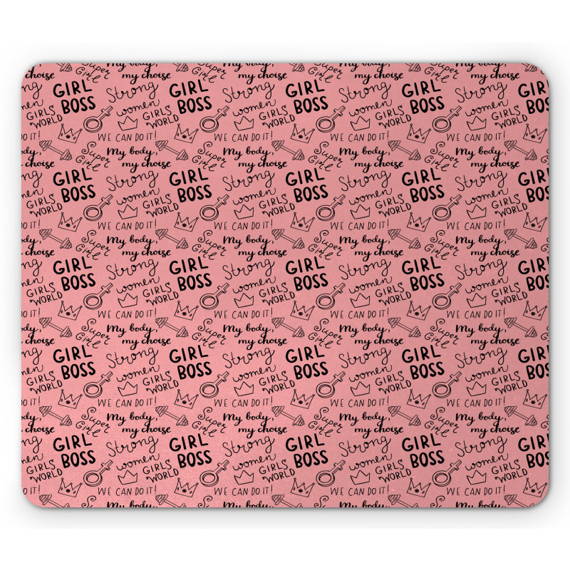 Feminism Themed Wording Mouse Pad