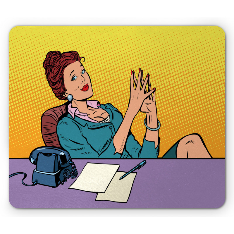 Pop Art Businesswoman Mouse Pad