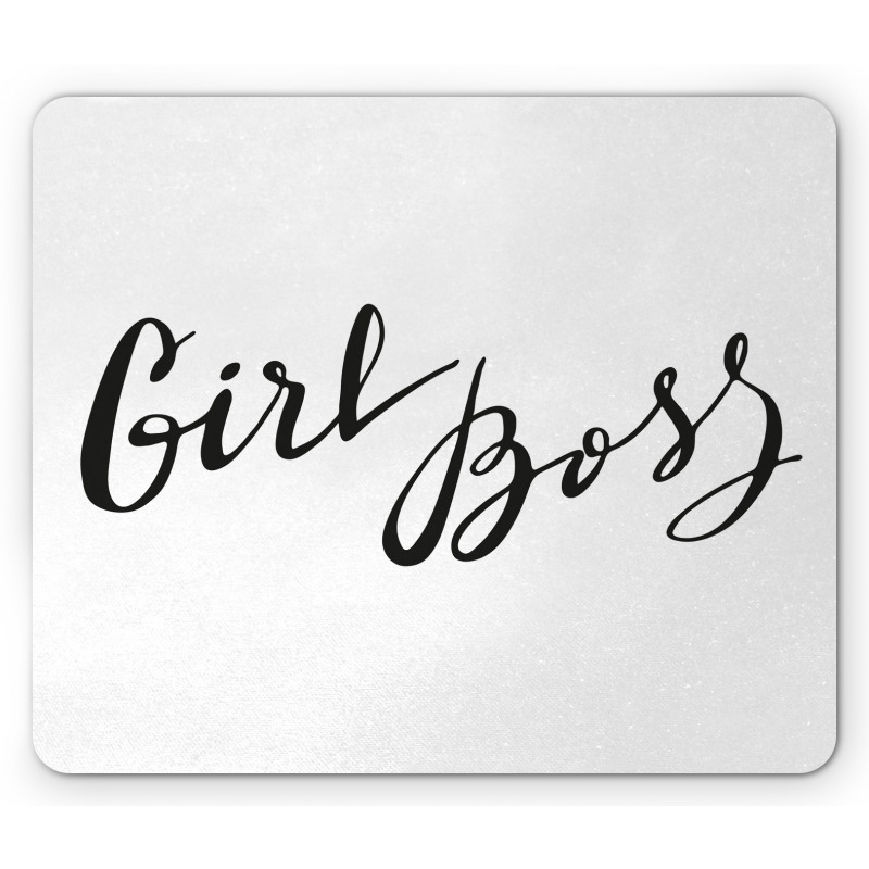 Monochrome Feminine Text Mouse Pad