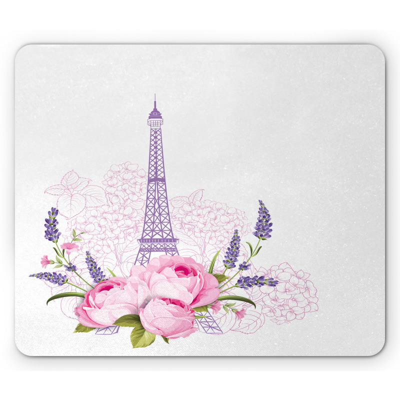 Spring Flora Eiffel Tower Mouse Pad