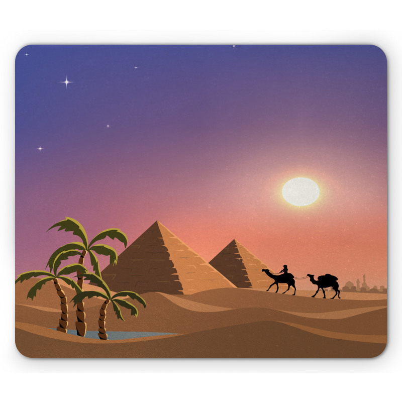 Caravan Camels Desert Scene Mouse Pad