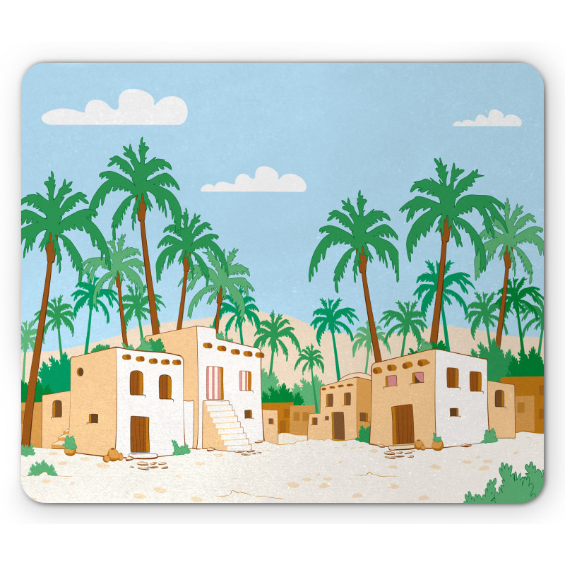 Village with Houses Trees Mouse Pad