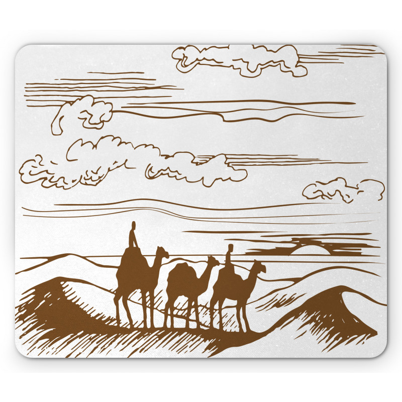 Sketchy Hand Drawn Camels Mouse Pad